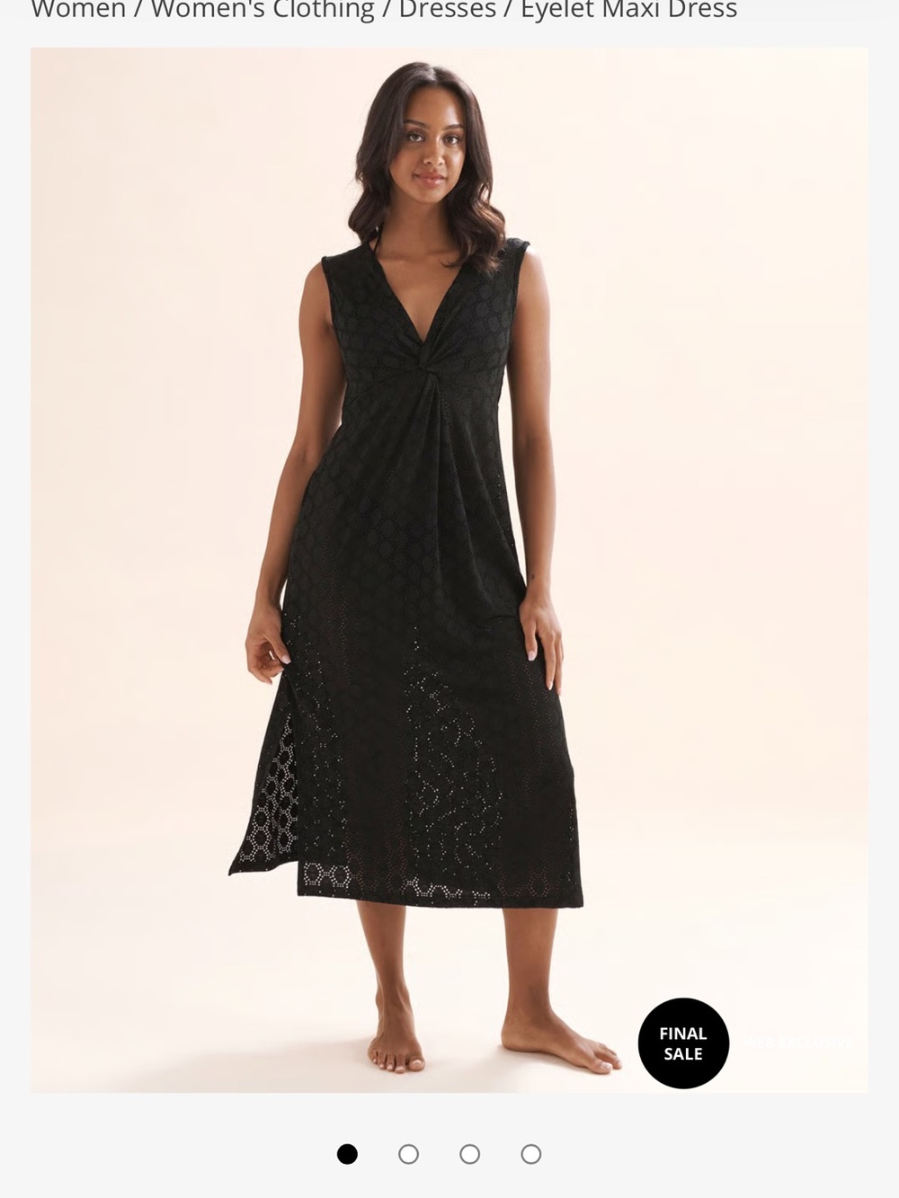 Sleeveless Black Eyelet Maxi Swim Cover-Up